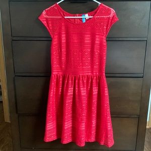 Red Lace Mini Dress